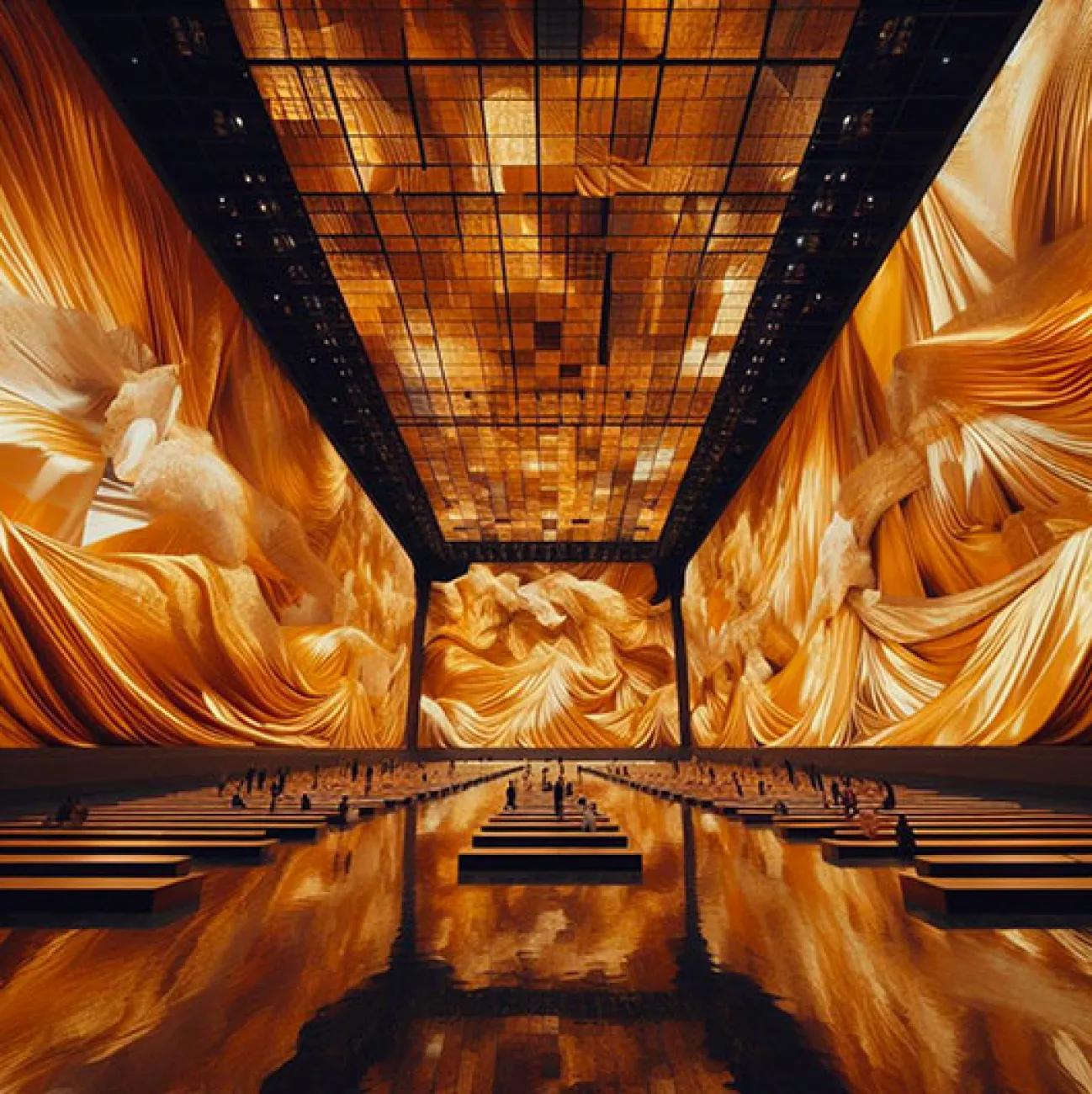 une salle orange
